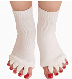 Calcetines separadores de Dedos para Yoga Cinco Separador De Dedos del Pie Calcetines Alineación Calcetines del Pie Cuidado De La Salud Calcetines De Gimnasia Aliviar Los Pies Dolor 2 Pares