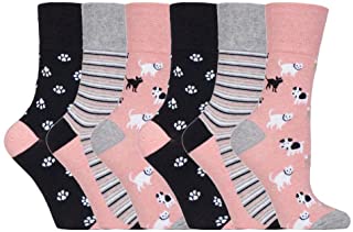 6 pares de calcetines de Sock Shop Everyday Gentle Grip para damas EUR 37-42, UK 4-8 Con panal suave top