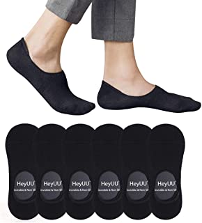 HeyUU 3 | 6 | 10 Pares de Calcetines de Algodón para hombres y mujeres Calcetines de deporte invisible con 8 tiras de silicona antideslizantes