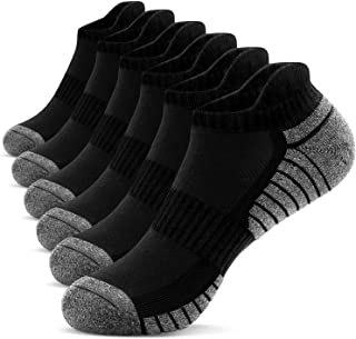 TANSTC Calcetines tobilleros para hombre Calcetines deportivos para mujer Calcetines antideslizantes acolchados Cutton Low Cut Calcetines de senderismo deportivos para caminar Reino 39-47 (6 pares)
