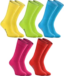 Rainbow Socks - Hombre Mujer Calcetines de Felpa Calidos y Coloridos - 5 Pares - Multicolor - Talla 42-43