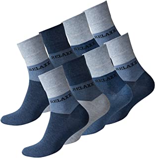 8 pares HOMBRE calcetines Relaxx Quarter sin goma Corta (Jeans Blue)