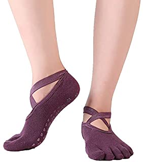 3 pares de calcetines para mujer, yoga, pilates, ballet, danza, entrenamiento descalzo, antideslizante, agarre