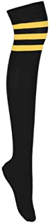 Mujeres sobre la rodilla Cosplay muslo de color alto 3 calcetines a rayas en 4 colores EU 37-41
