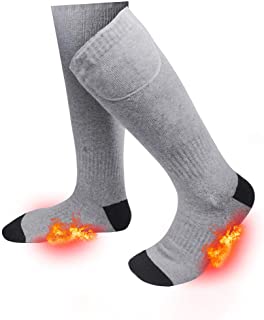 Calefacción eléctrica calcetines para hombres y mujeres, calcetines de algodón cálido para deportes al aire libre – camping, pesca, ciclismo, motociclismo, patinaje y esquí