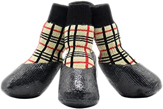AIYUE® 4pcs Zapatos Botas Impermeables Calcetines Antideslizantes Deportivos Protector Pies Botines Calzados Patas de Suela Goma Transpirables para Mascotas Perros Cachorros