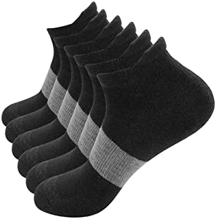 Calcetines deportivos para hombre,caminar al aire libre calcetines transpirable que absorbe la humedad calcetines deportivos de corte bajo, 6 pares