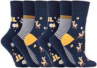 Calcetines SockShop de algodón con agarre suave UK 4-8, EUR 37-42, nuevas variaciones (6 x RH202 Woodland Walk)