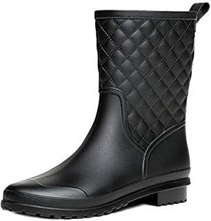 Bota Agua Mujer Jardín Trabajo Lluvia Botas Antideslizante Wellington Boots Negro Caqui Azul 36-43