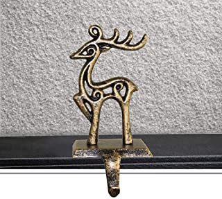 Wrighteu Navidad Vintage calcetín Soportes muñeco de Nieve Papá Noel Copo de Nieve Ciervo Hierro Colgantes Ganchos Navidad Decoraciones, Deer