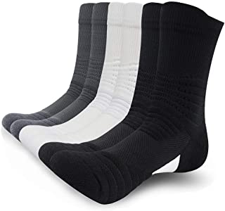 SUNWIND Unisex 5/6 Pares Calcetines Deportivos de Rendimiento Calcetines Transpirables Acolchados Para Correr Calcetines Deportivos Cómodos de Compresión (Negro/Blanco/Gris, 39-44)