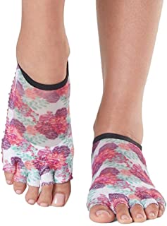 Toesox Grip - Calcetines de pilates para mujer, antideslizantes, media punta media, para yoga y ballet