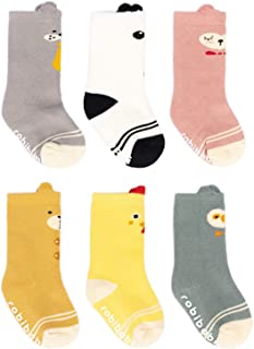 Adorel Calcetines Antideslizantes Invierno para Bebé 6 Pares Multicolor 22-25 (Tamaño del Fabricante M)