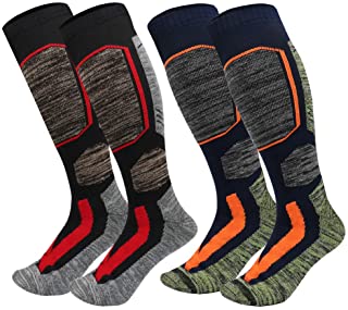 2 Pares Calcetines Térmicos de EsquÃ, Calcetin Calientes para el Invierno para Deportivos de Invierno Esquà Senderismo Pesca Cámping