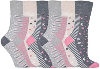 Gentle Grip - calcetines mujer sin goma colores fantasia estampados de algodon tamao 37-42 eur (GG92 Muted Spot/Stripe)