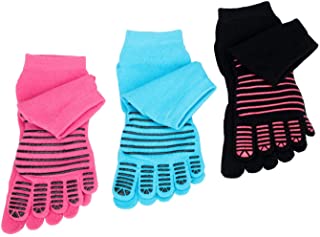 FULLANT Mujer Calcetines Pilates Yoga Antideslizantes Cinco Calcetines de los Dedos para Deportes