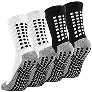 Calcetines deportivos antideslizantes, 2 pares de calcetines de fútbol para hombre