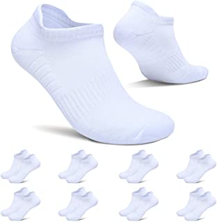 TUUHAW Calcetines de Hombre Mujer Deporte 8 pares Transpirable Cortos Algodon Blanco 3942