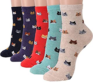 calcetines para mujer, 3 – 6 unidades, divertidos y geniales gatos, perros, diseño de animales dulces, buena idea para regalo, talla única
