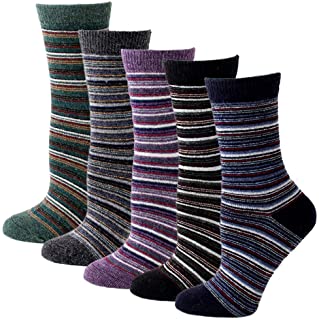NTRH 5 pares de calcetines para mujer Calcetines cálidos de invierno Calcetines casuales de algodón grueso Calcetines novedosos para mujer