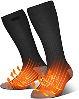 Calcetines Calefactables, 4500 mAh Calcetines Térmicos Eléctricos para Hombre y Mujer, Baterías Recargable Calcetines de Algodón, Calcetines Calentar Los Pies para Esquí, Senderismo, Pesca, Cámping