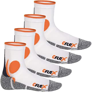 CFLEX - 4 pares de calcetines para correr blanco/naranja - 43-46