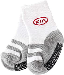 KIA Calcetines de bebé unisex con revestimiento antideslizante en forma de rastro de frenos, calcetines tobilleros, talla 19/20