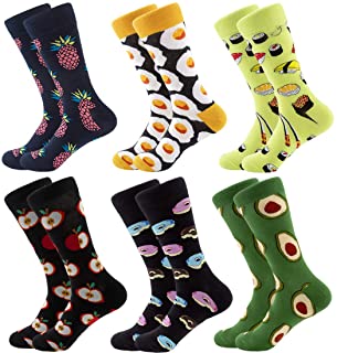 Calcetines coloridos para hombre – calcetines de vestir de algodón con diseño innovador, estilo informal, 6 pares