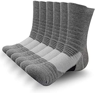 Unisex 6 Pares Deportivos Calcetines Cushion Crew Transpirables y Acolchados Para Correr Calcetines Deportivos Cómodos Para Hombres y Mujeres