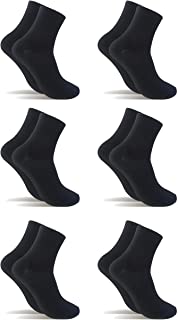 6 Pares Calcetines de tenis corte medio (Negro