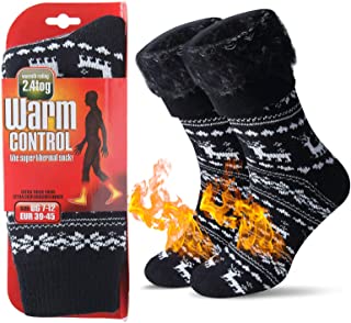 Térmicos de Invierno Calcetines de Lana Super Calor Gruesa Calentar Suave Cómodo Calcetines de Mujer Hombre