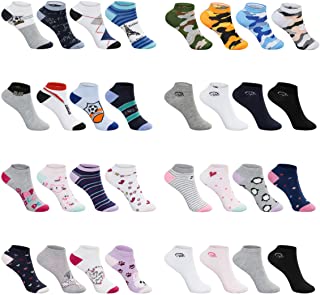 SG-WEAR 12 pares de calcetines sneaker socks deportivos para ni�os y ni�as. Calcetines cortos para ni�os con un alto porcentaje de algod�n/tallas 23-26