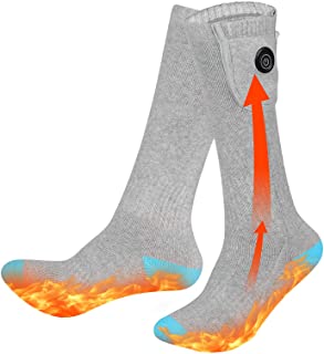 Calcetines Calefactables para Hombres/Mujeres Calcetines Eléctricos Recargables con Batería de 3.7V 4400mAh Calcetines Térmicos para Montar Esquí Motociclismo Pesca Senderismo Dormir