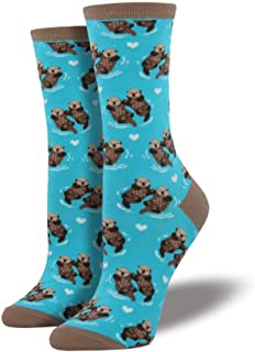 LilyRosa® - Calcetines para mujer, diseño de nutrias, color azul brillante