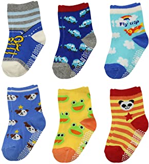 GOPOWD 6 pares Bebé Calcetines Antideslizantes ABS para los 1-36 Meses Niños Color Aleatorio