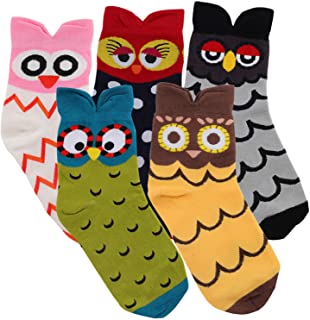 Jeasona Calcetines Mujer Algodon Divertidos con Dibujos Originales Navidad Mujer Linda Animal Regalos para Mujeres Multipack (Bho)