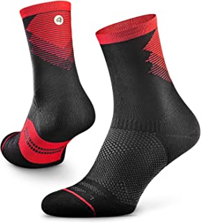 ROCKAY Razer Calcetines de Correr para carreras de montaña, para Hombres y Mujeres, Acolchonados, Corte redondo, Soporte de arco plantar, 100% Recicladas, Anti-Olor (1 Par)