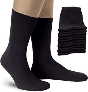 Calcetines hombres y mujeres 39-42 - Calcetines negros algodón trabajo y negocios - Calcetín clásico cómodo – Calcetines largos mujer - Calcetines altos hombre - tallas 39, 40, 41, 42 - Pack de 10
