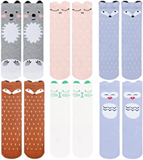 VWU – Calcetines antideslizantes de algodón para bebés, unisex, hasta la rodilla, paquete de 6 Set 1 1-3 Años