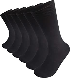 6 Pares Calcetines Vestir para Hombres Calcetines de Algodón peinados Calcetines de Negocios Suaves, Cómodos, Transpirables y Clásicos