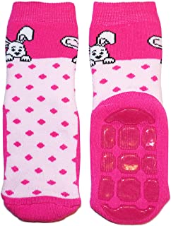 Weri Spezials - Calcetines antideslizantes para bebé y niños, diseño de conejo, color rosa rosa 9-12 Meses