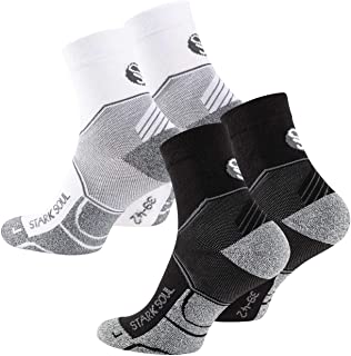 Calcetines Deportivos de Alto Rendimiento Soul, Calcetines funcionales para Hombre y Mujer (2 Pares), Correr, Correr, Ciclismo, Fitness, triatlón, Senderismo, Negro, Blanco