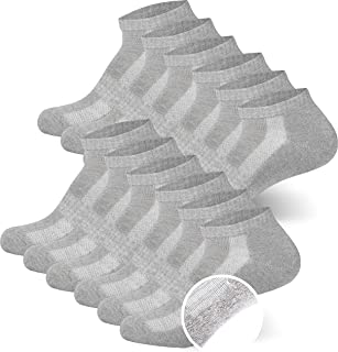 MC.TAM® - Calcetines deportivos unisex para hombre y mujer, calcetines de cuarzo, 6/12/18, pares, 80% algodón, suela de rizo 6 pares de calcetines con suela de rizo, color gris claro 39-42