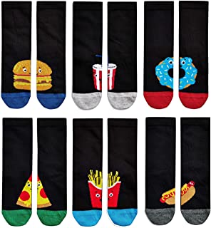 Paquete de 10 calcetines para hombre con diseño de desayuno, tamaño 6-11, salchichas de tocino, huevos, regalo novedoso